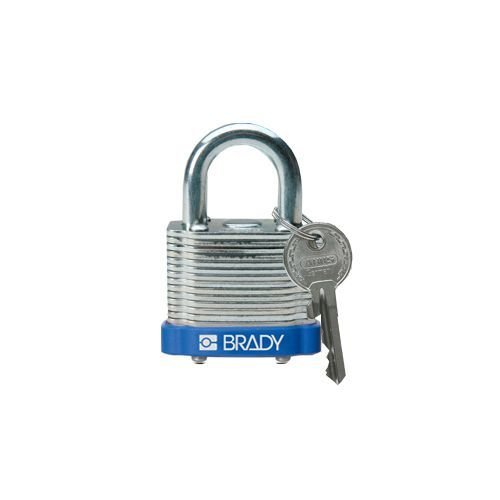 Laminated steel safety padlock blauw 814086 