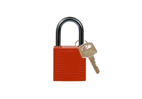 Nylon compact safety padlock red 814116 