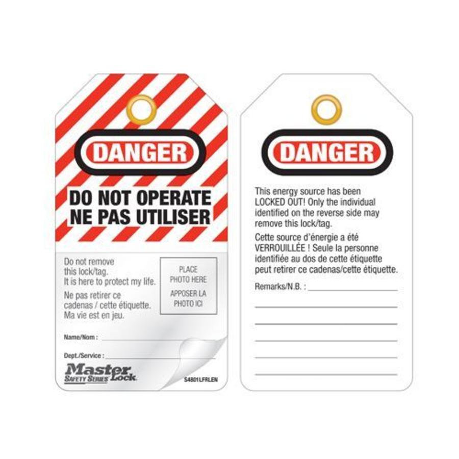 Laminated lock-out tags with photo-ID (12 psc) S4800
