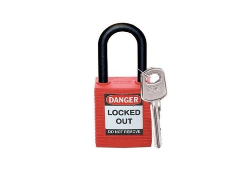 Nylon safety padlock red 813594 