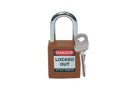 Nylon safety padlock brown 813636 