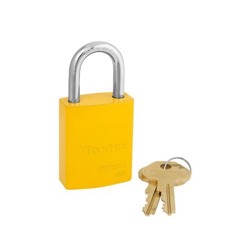 Master Lock 3LHYLW Safety Padlock - Steel, Yellow, Keyed Different (2 Pack Clearance)