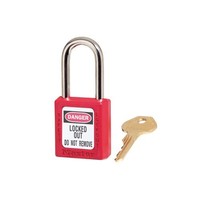 Abus Aluminium safety padlock with red cover 84807