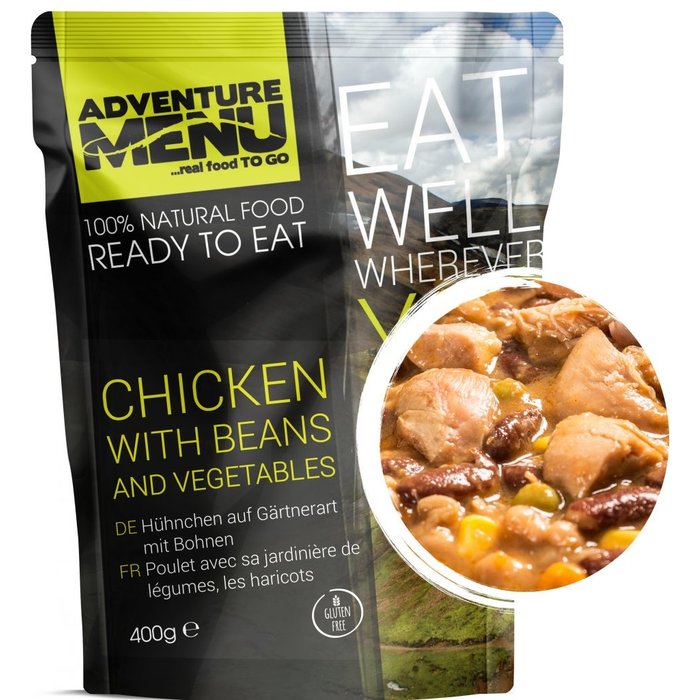 Adventure Menu Chicken with beans and vegetables ready to eat