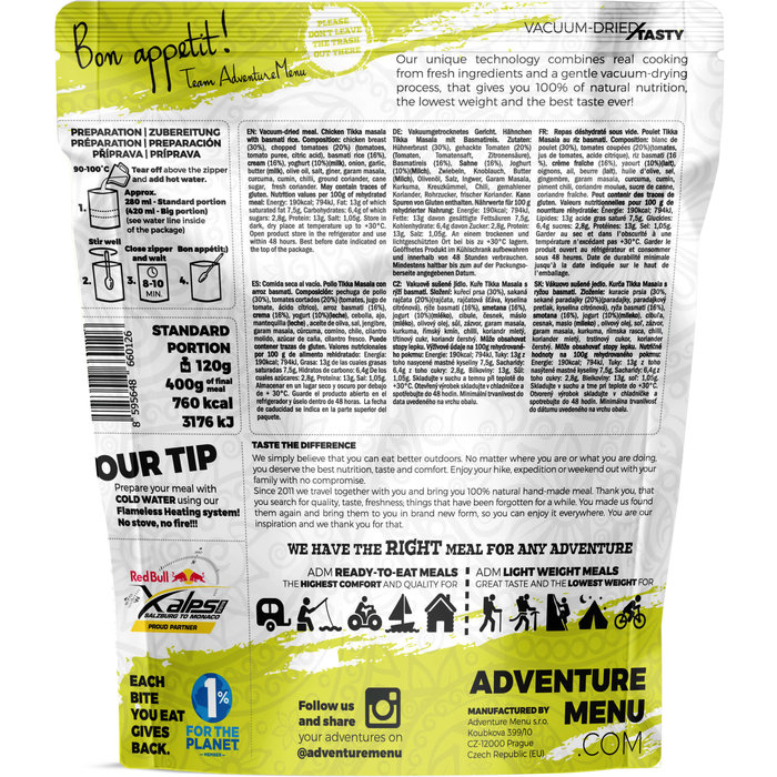 Adventure Menu Kip Tikka Masala met basmati rijst
