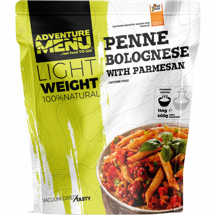 Adventure Menu Penne Bolognese met Pamazaanse kaas