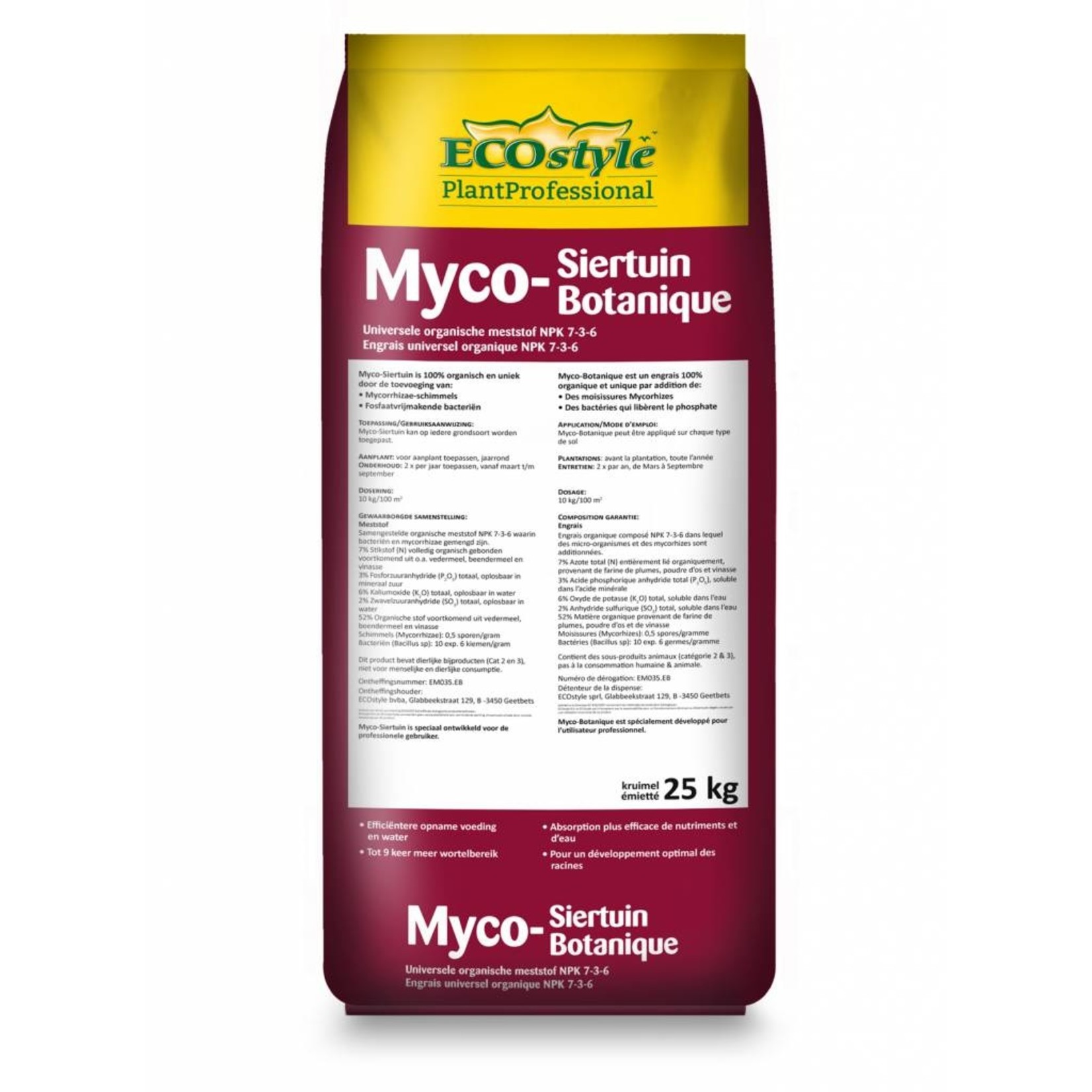 Ecostyle Professioneel Myco-Siertuin Meststof 25 kg met ProtoPlus