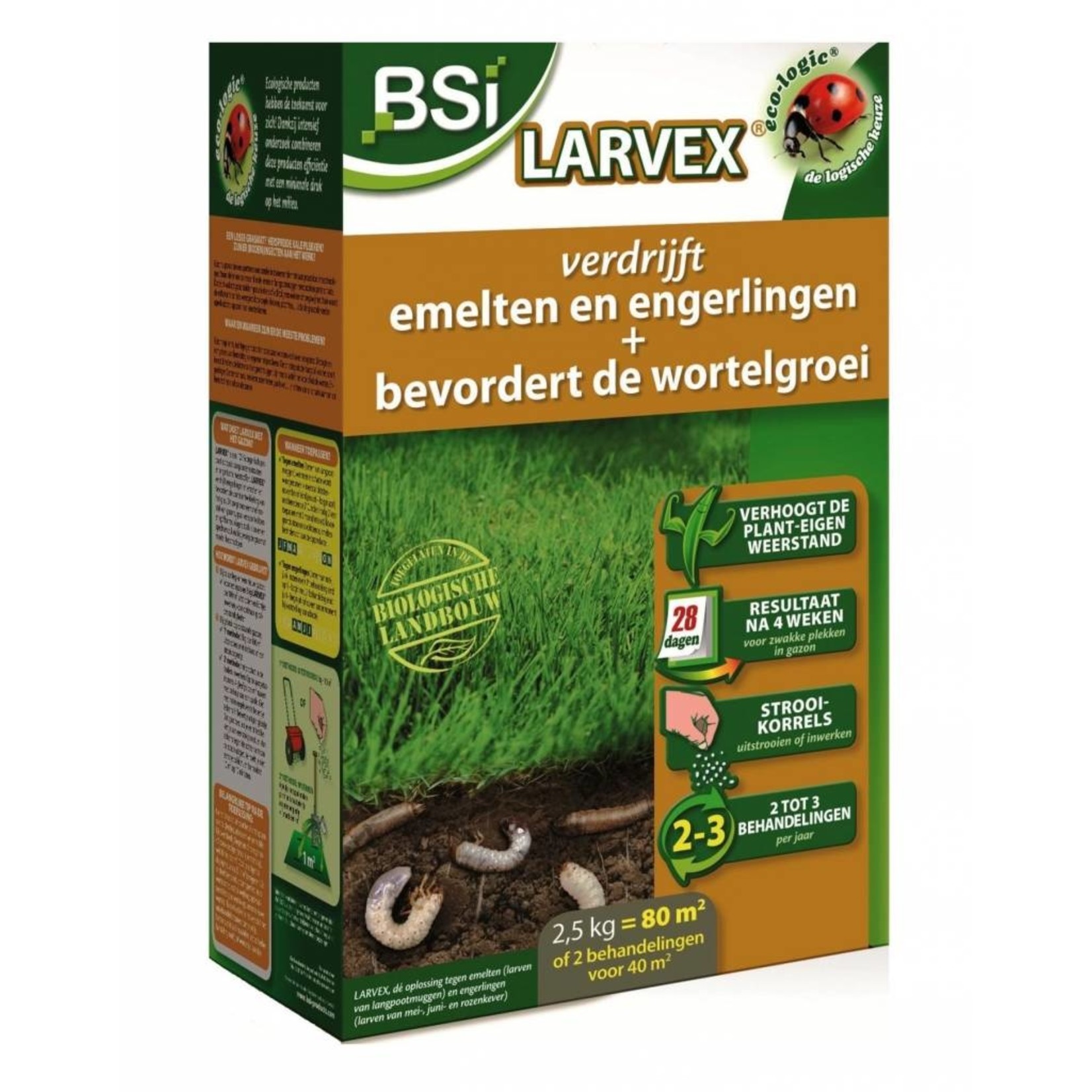 BSI Larvex 2,5 kg tegen engerlingen & emelten voor ca. 80 m²