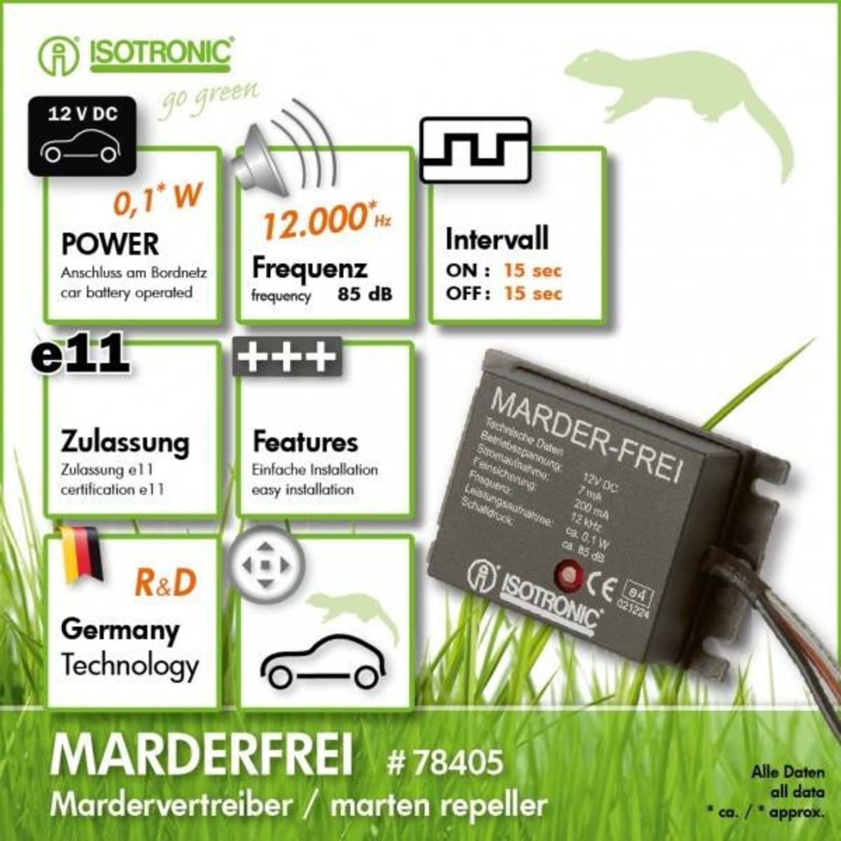 Isotronic Marterverjager voor auto´s