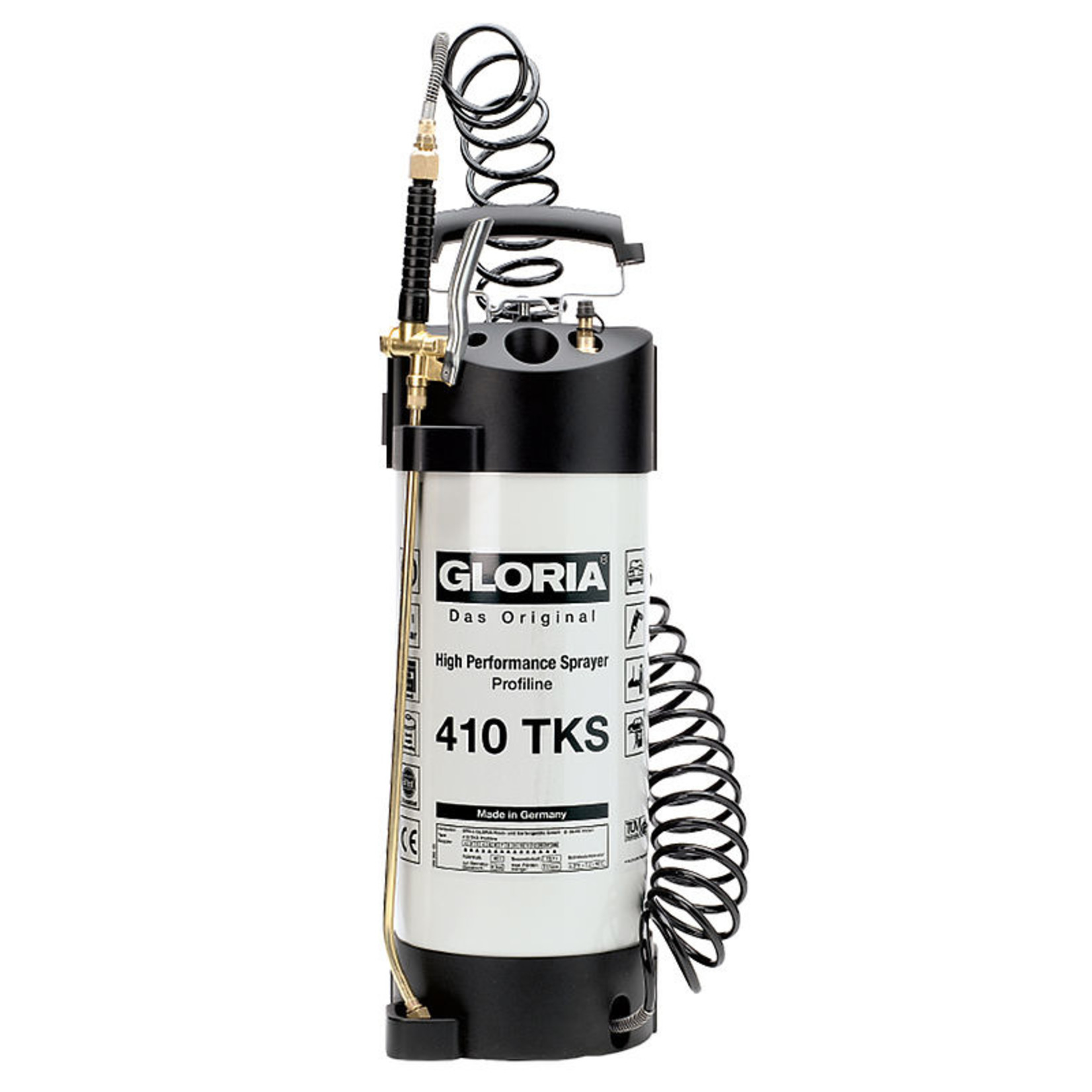 Gloria Industrie Hogedrukspuit Staal 410TKS Profiline (10 liter) met Compressoraansluiting