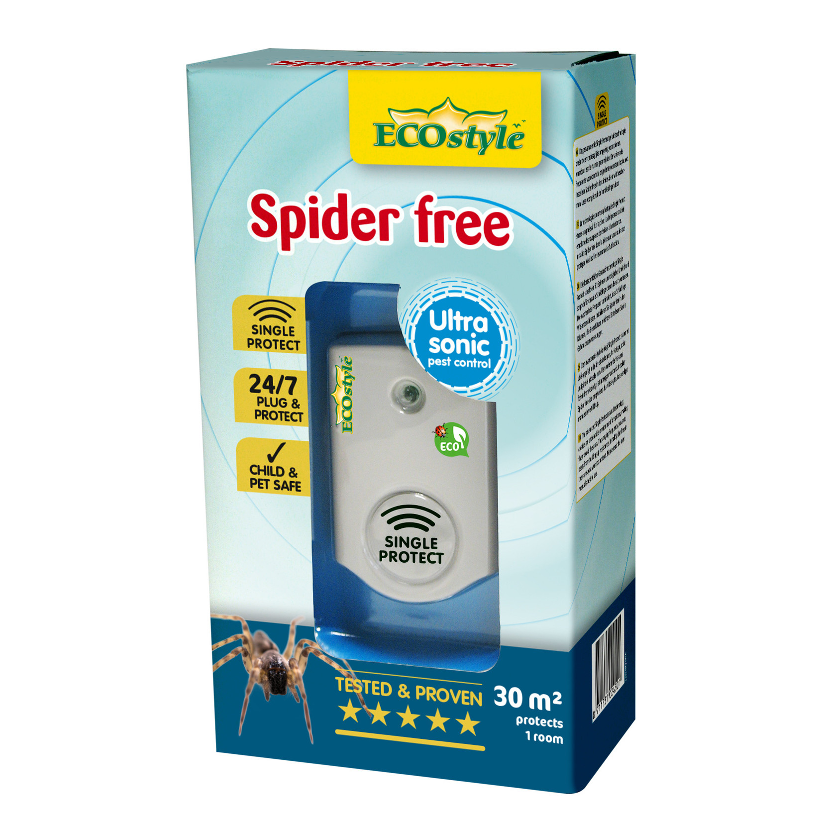 ECOstyle Spider free  ultrasone verjager (tot 30 m²)