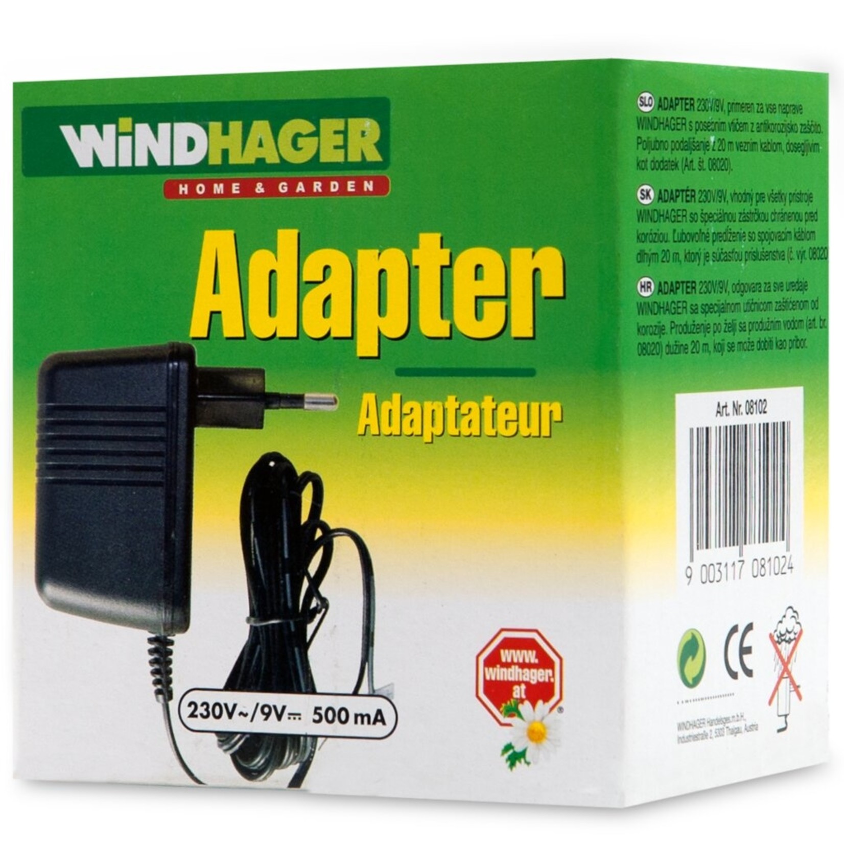 Windhager Adapter 220/9V voor diverse apparaten