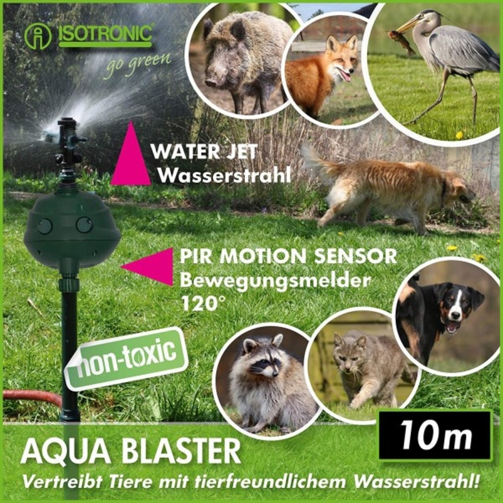 Isotronic Dierenverdrijver Aqua-Blaster tot 100 m² Solar