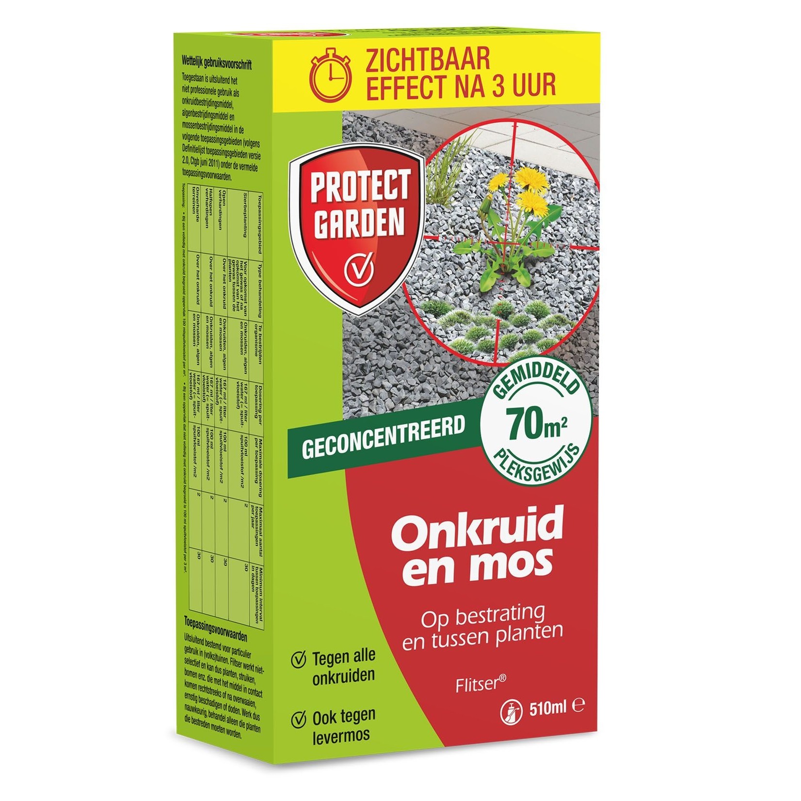 Protect Garden Flitser concentraat 510 ml tegen onkruid, groene aanslag en mos (concentraat)