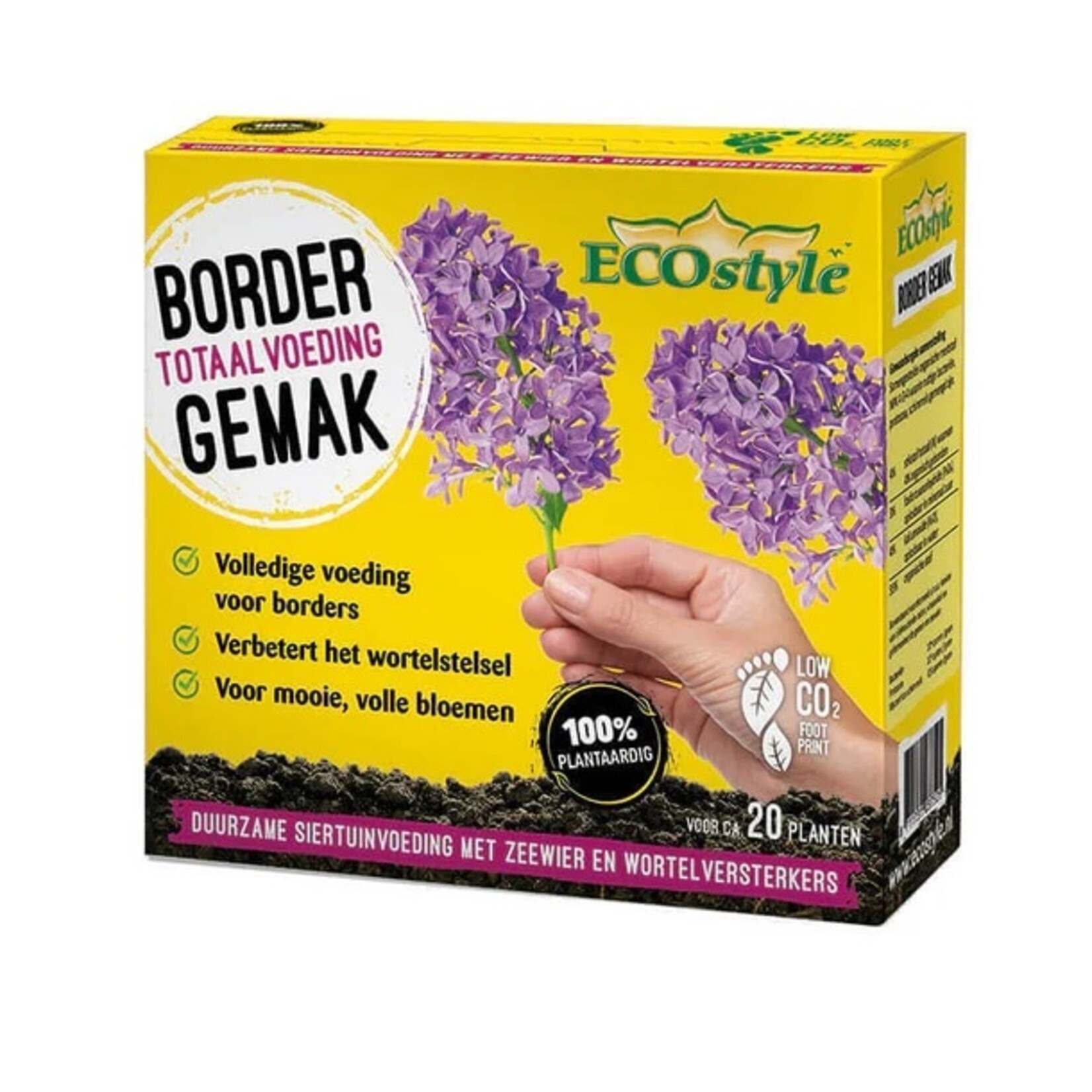 ECOstyle BorderGemak - vegan plantaardige siertuintuinmest 750 gram (20 planten)