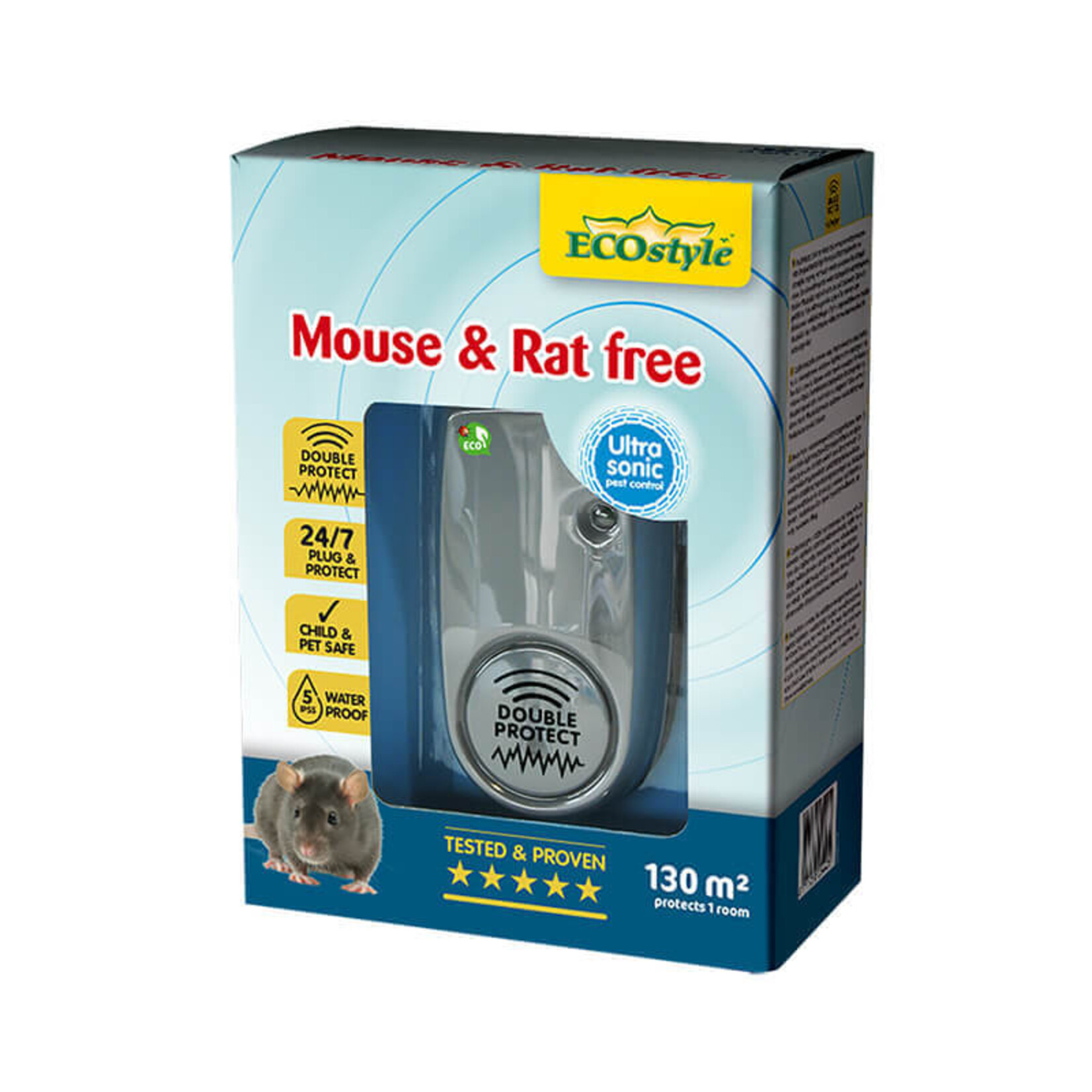 ECOstyle Mouse & Rat free X-tra  ultrasone verjager (tot 130 m²)