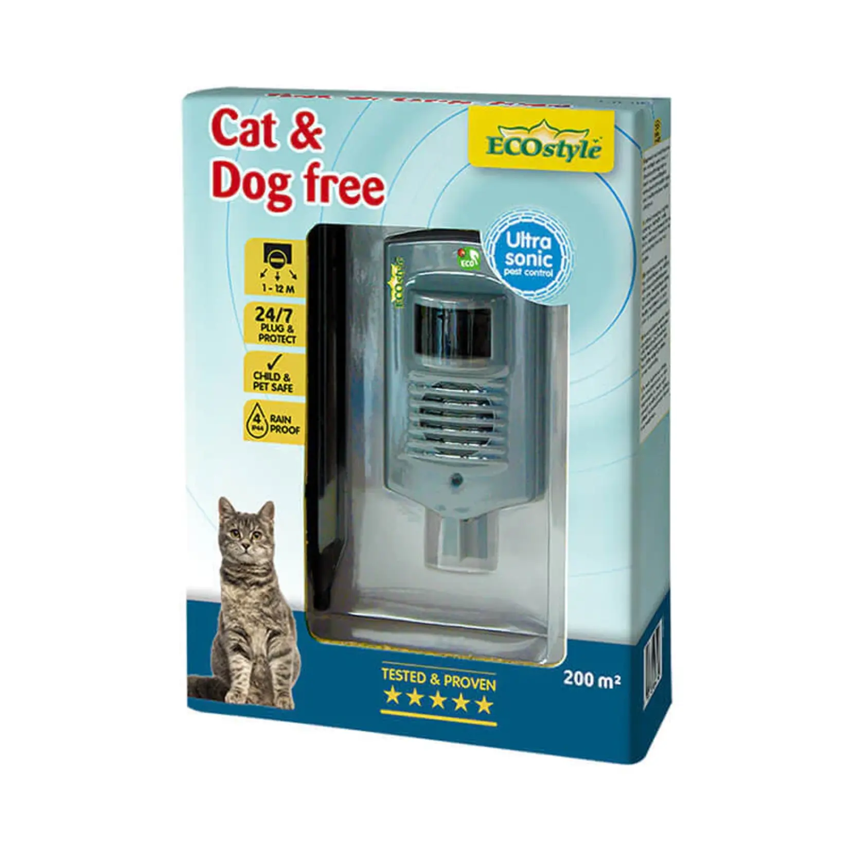 ECOstyle Cat & Dog free ultrasoon op batterijen (tot 200 m²)