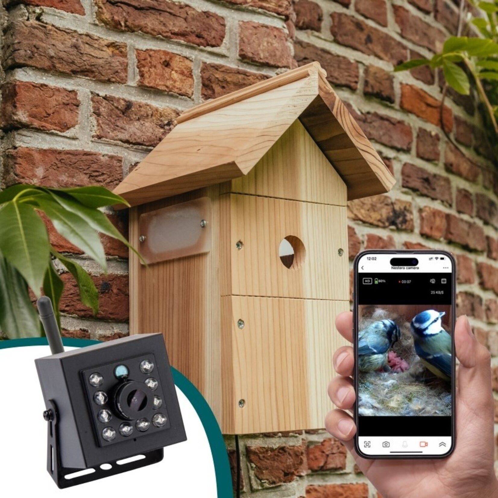 Nestera nestkast WiFi camera 19x22x34 cm