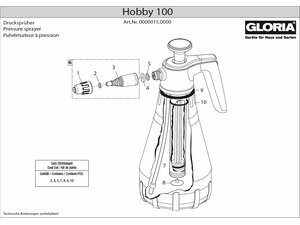 Gloria onderdelentekeningen