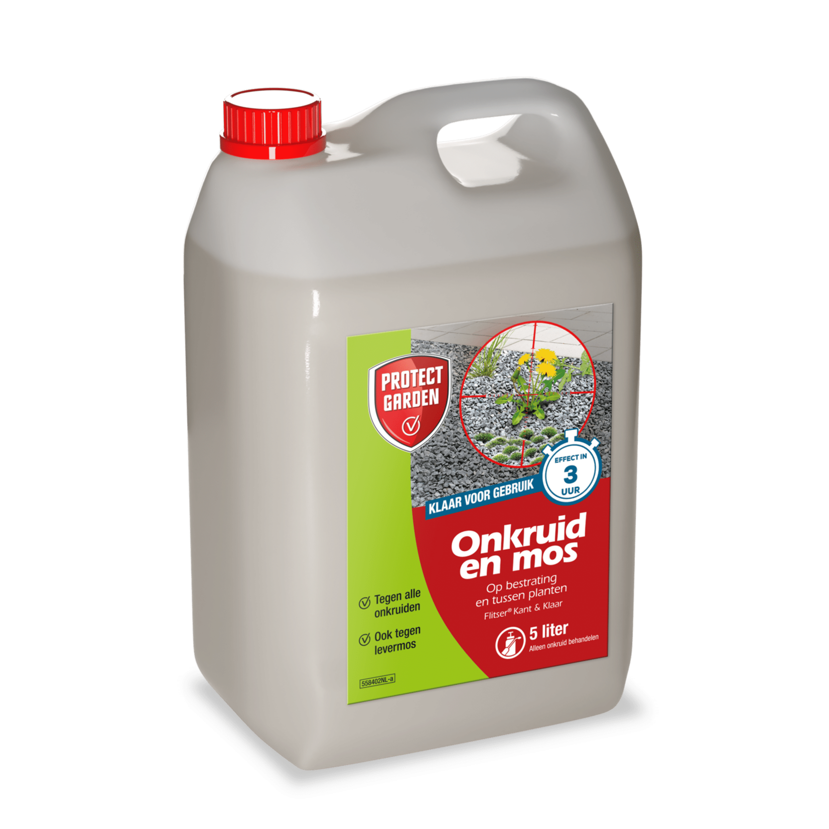 Protect Garden Flitser 3 in 1 spray (5 Liter) tegen onkruid, groene aanslag en mos (gebruiksklaar)