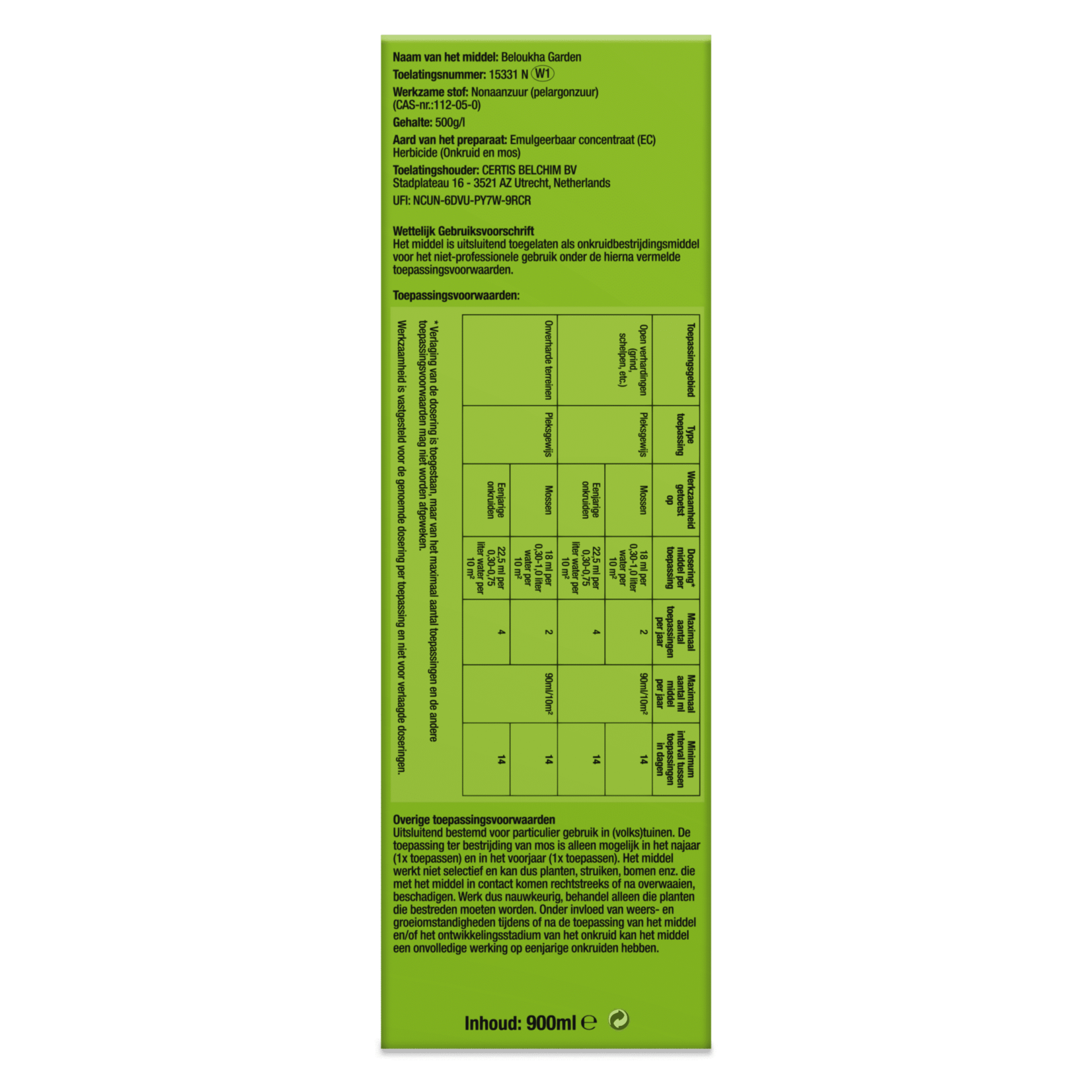 Protect Garden Beloukha Garden 900 ml tegen onkruid en mos (concentraat)