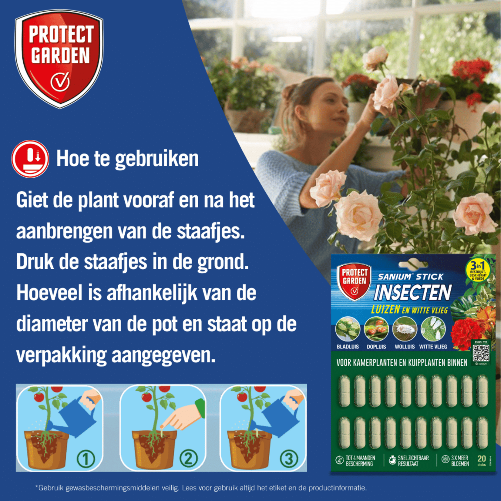 Protect Garden Sanium Stick 20 stuks tegen bladinsecten met meststof