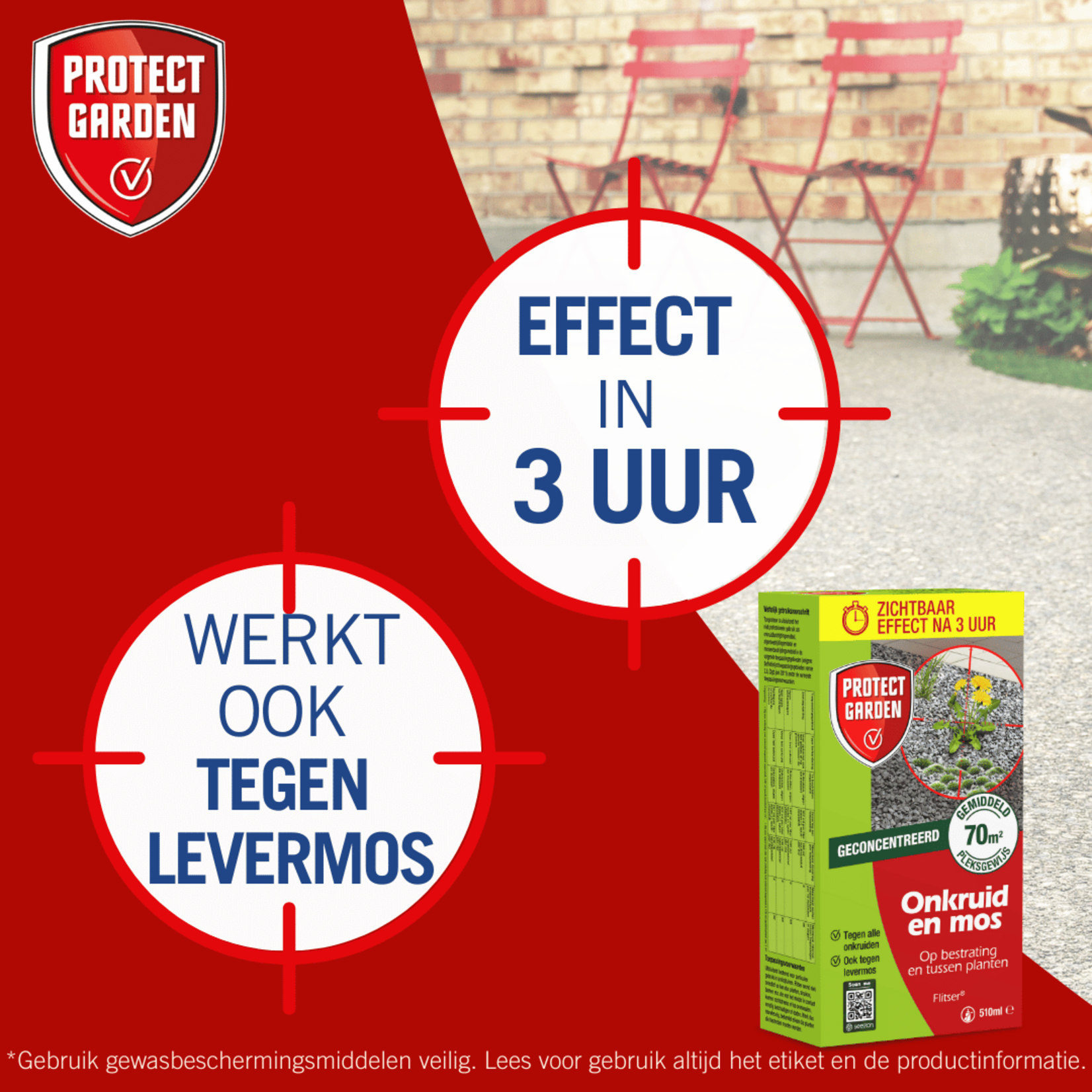 Protect Garden Flitser concentraat 510 ml tegen onkruid, groene aanslag en mos (concentraat)