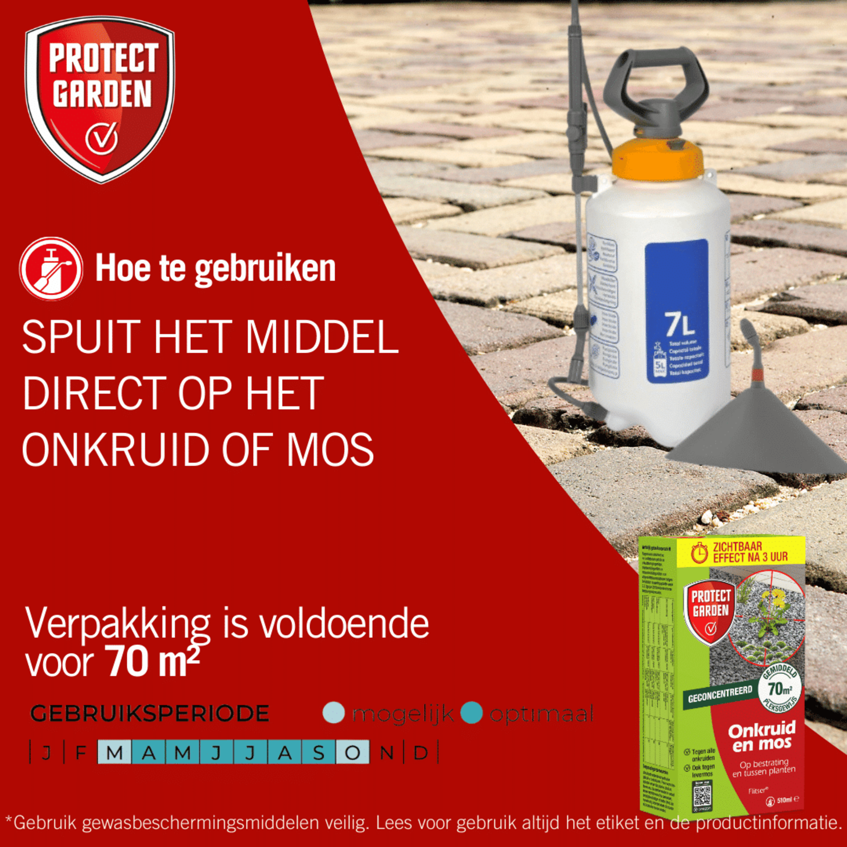 Protect Garden Flitser concentraat 510 ml tegen onkruid, groene aanslag en mos (concentraat)