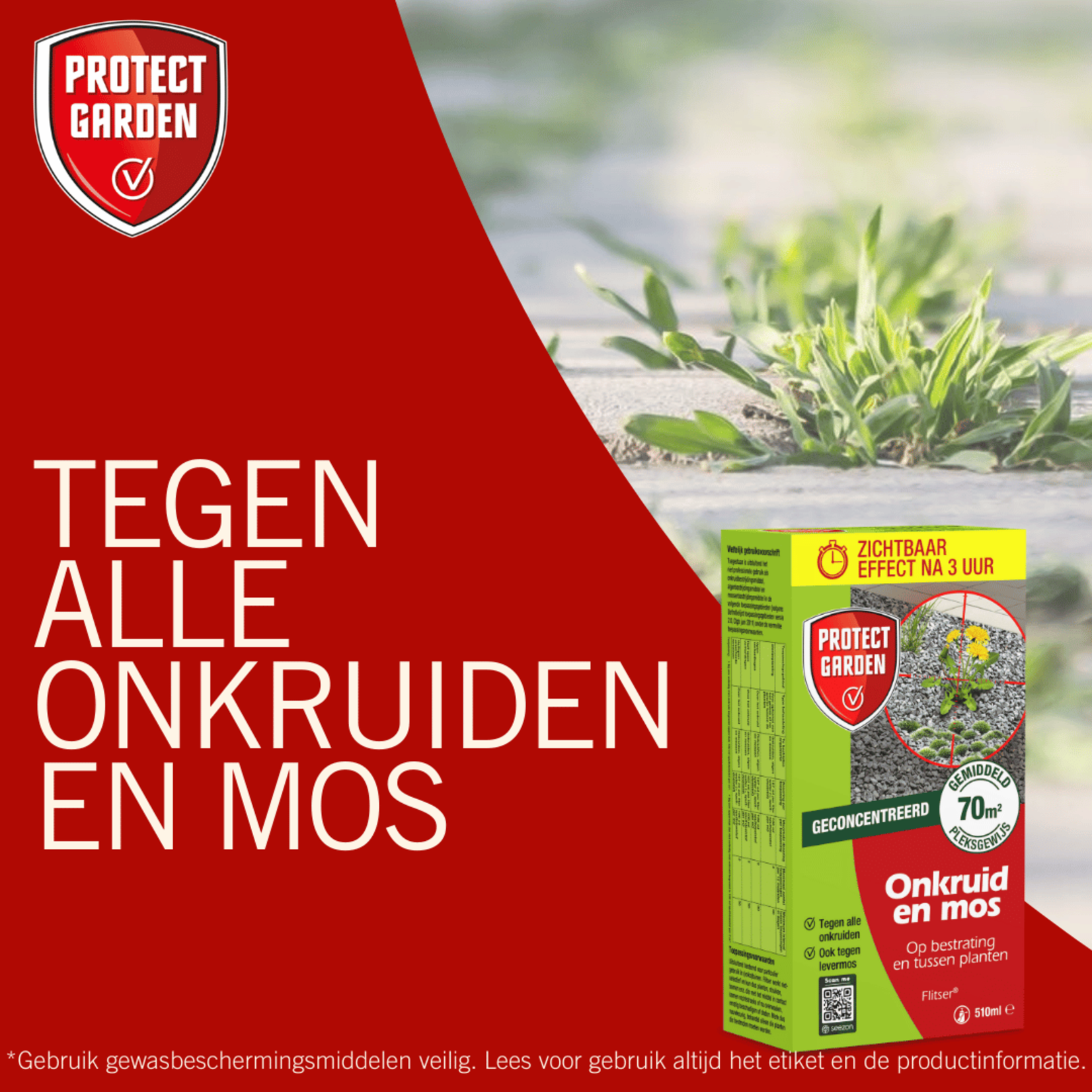 Protect Garden Flitser concentraat 510 ml tegen onkruid, groene aanslag en mos (concentraat)