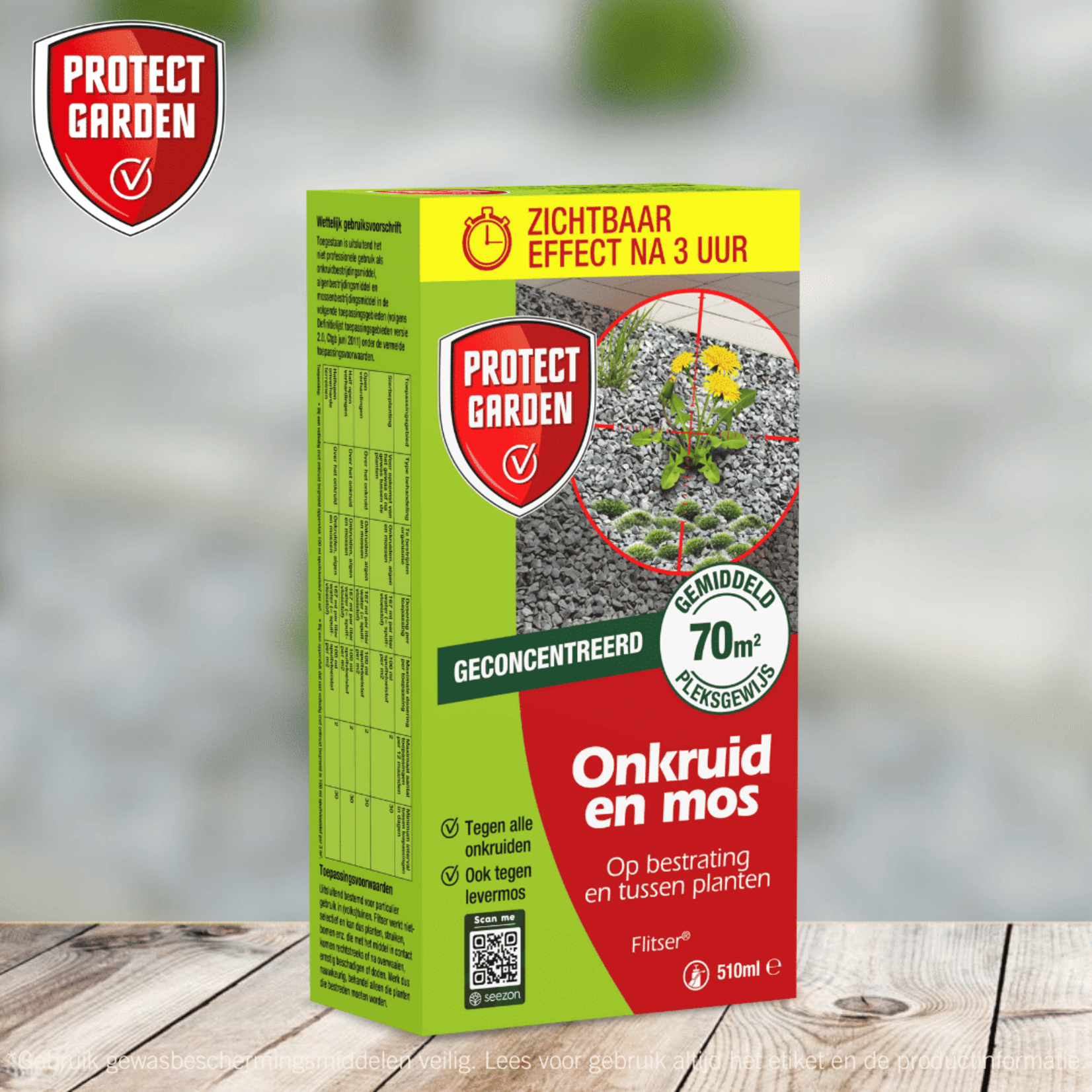 Protect Garden Flitser concentraat 510 ml tegen onkruid, groene aanslag en mos (concentraat)