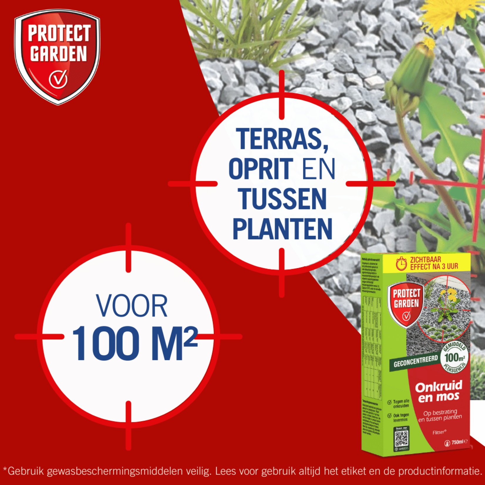 Protect Garden Flitser concentraat 750 ml tegen onkruid, groene aanslag en mos (concentraat)