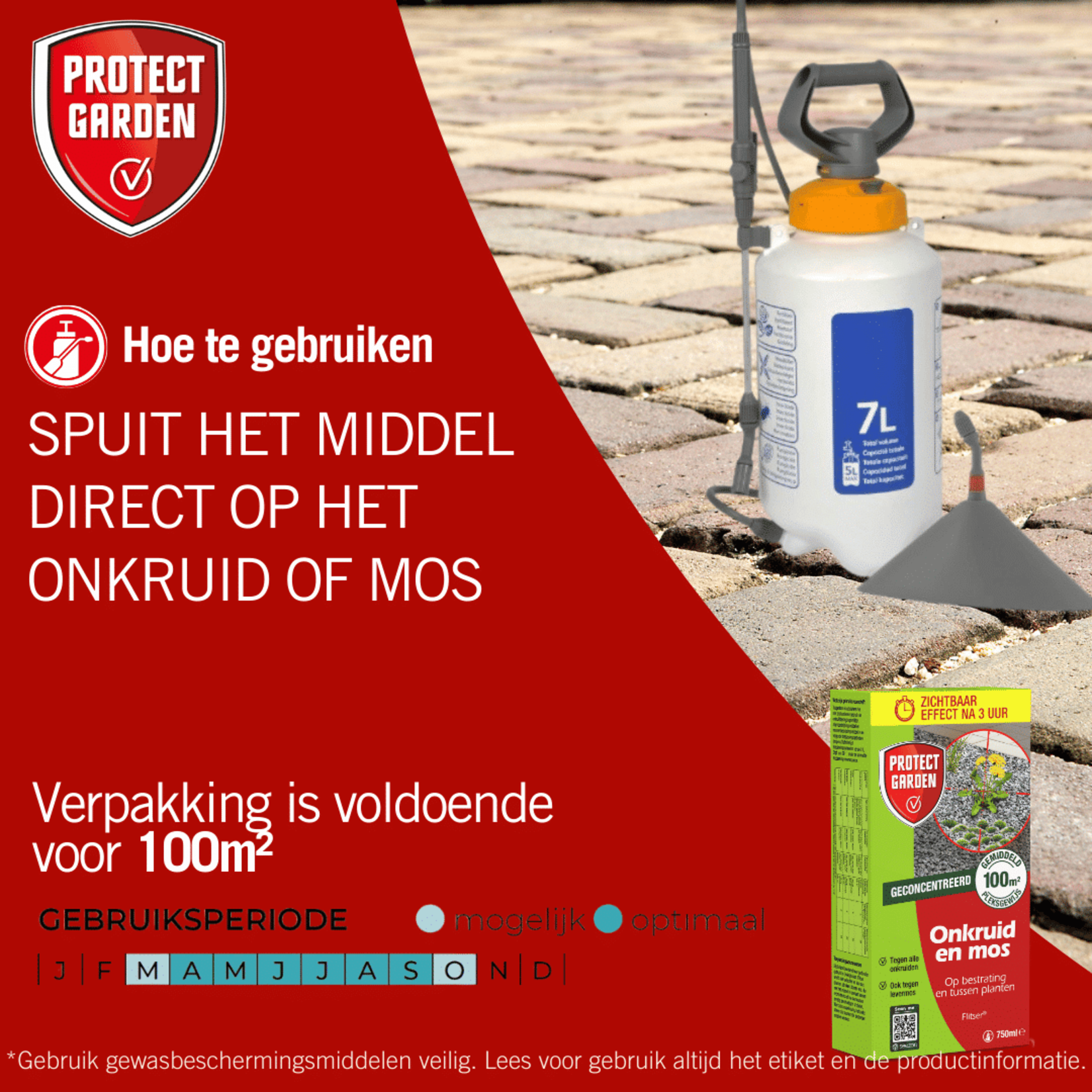 Protect Garden Flitser concentraat 750 ml tegen onkruid, groene aanslag en mos (concentraat)