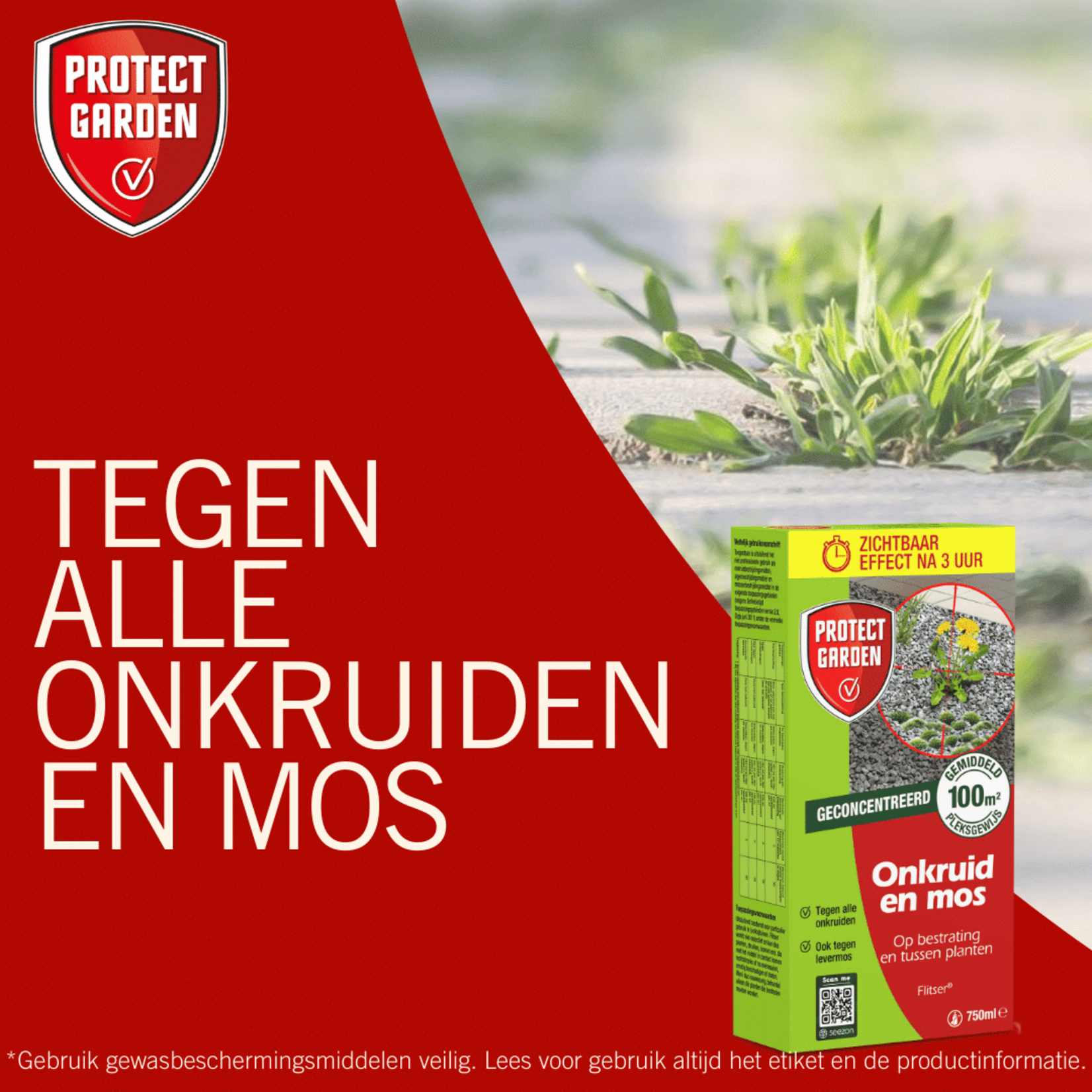 Protect Garden Flitser concentraat 750 ml tegen onkruid, groene aanslag en mos (concentraat)