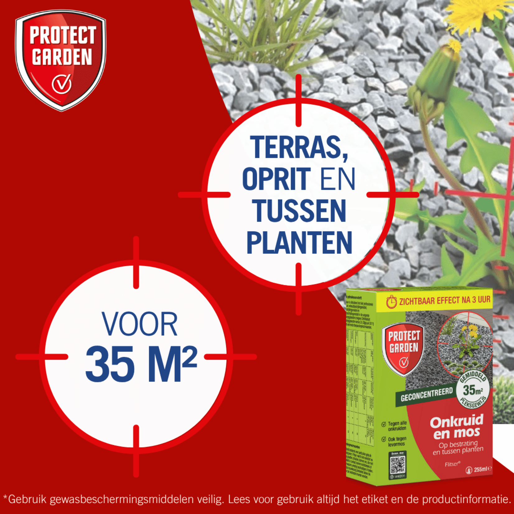 Protect Garden Flitser concentraat 255 ml tegen onkruid, groene aanslag en mos (concentraat)