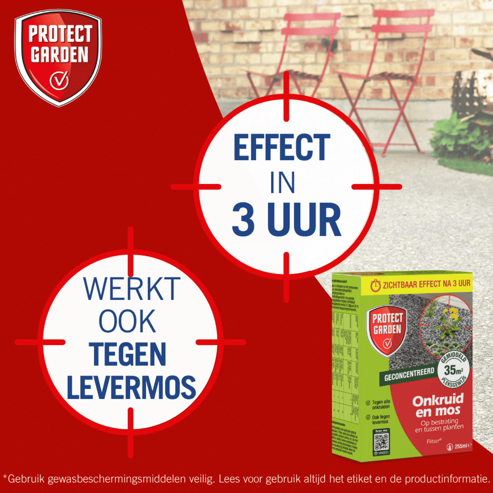 Protect Garden Flitser concentraat 255 ml tegen onkruid, groene aanslag en mos (concentraat)
