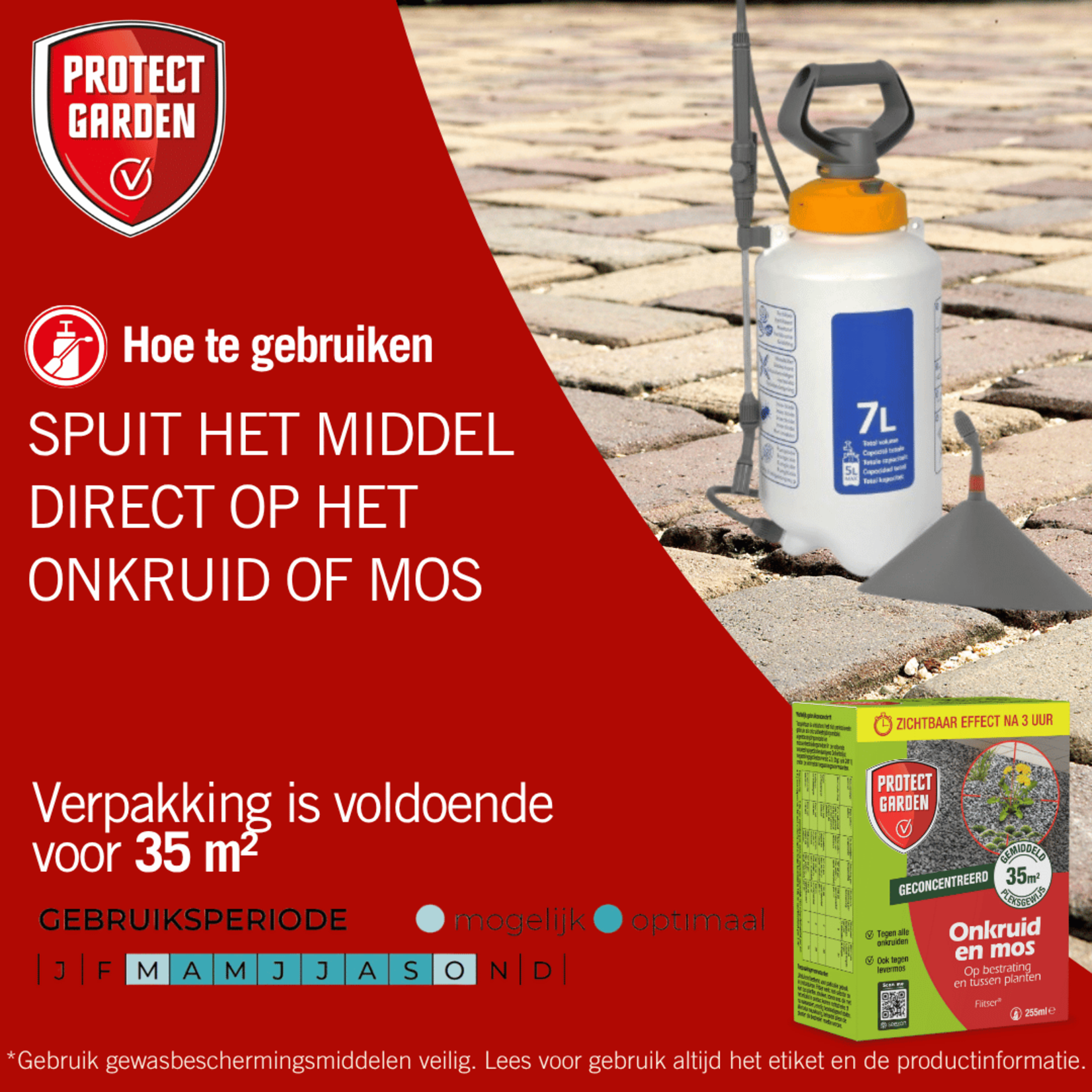 Protect Garden Flitser concentraat 255 ml tegen onkruid, groene aanslag en mos (concentraat)
