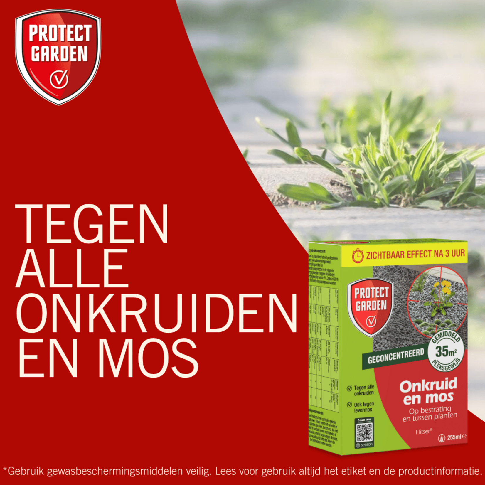 Protect Garden Flitser concentraat 255 ml tegen onkruid, groene aanslag en mos (concentraat)