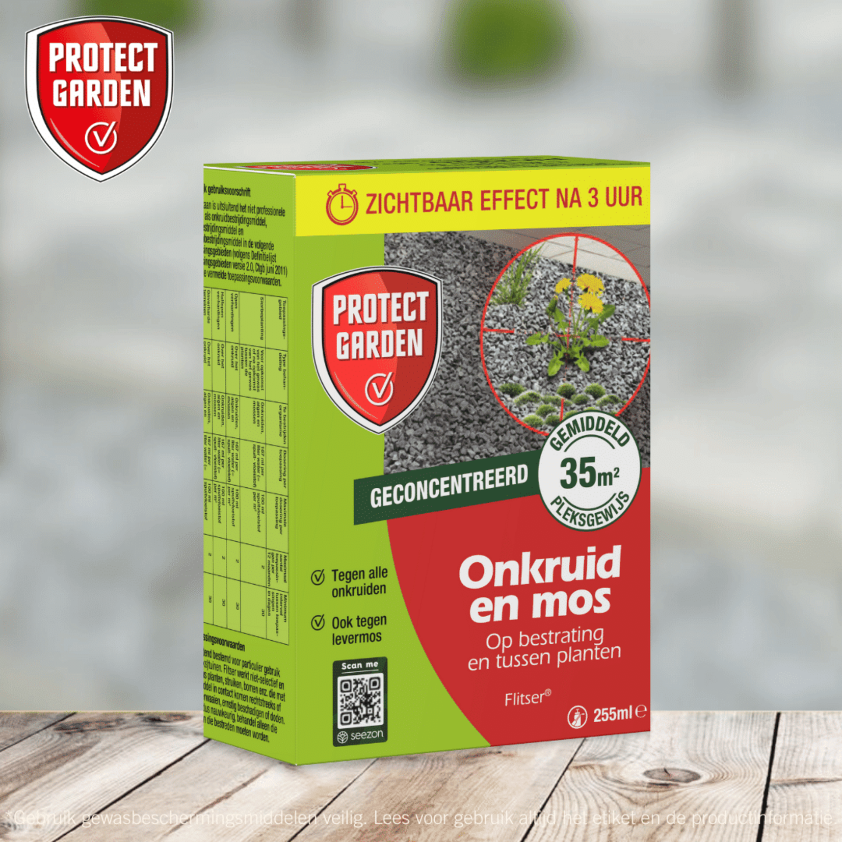 Protect Garden Flitser concentraat 255 ml tegen onkruid, groene aanslag en mos (concentraat)