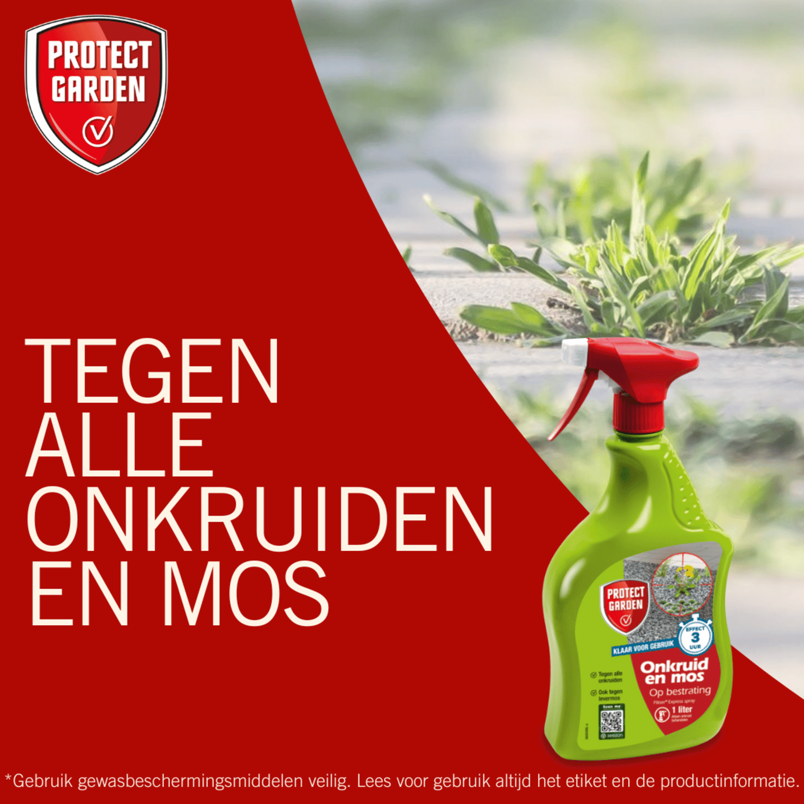 Protect Garden Flitser Express spray (1 Liter) tegen onkruid en mos (gebruiksklaar)