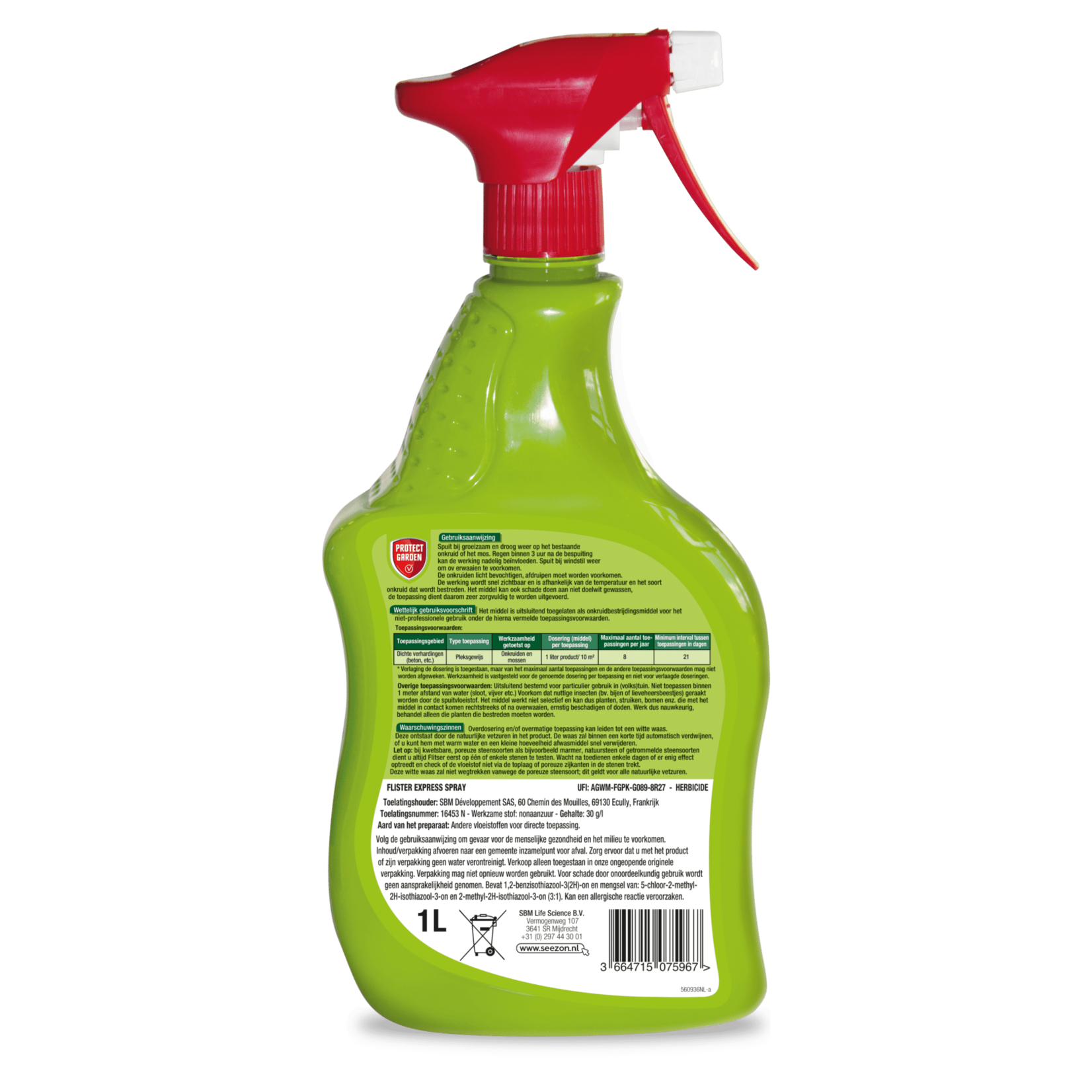 Protect Garden Flitser Express spray (1 Liter) tegen onkruid en mos (gebruiksklaar)