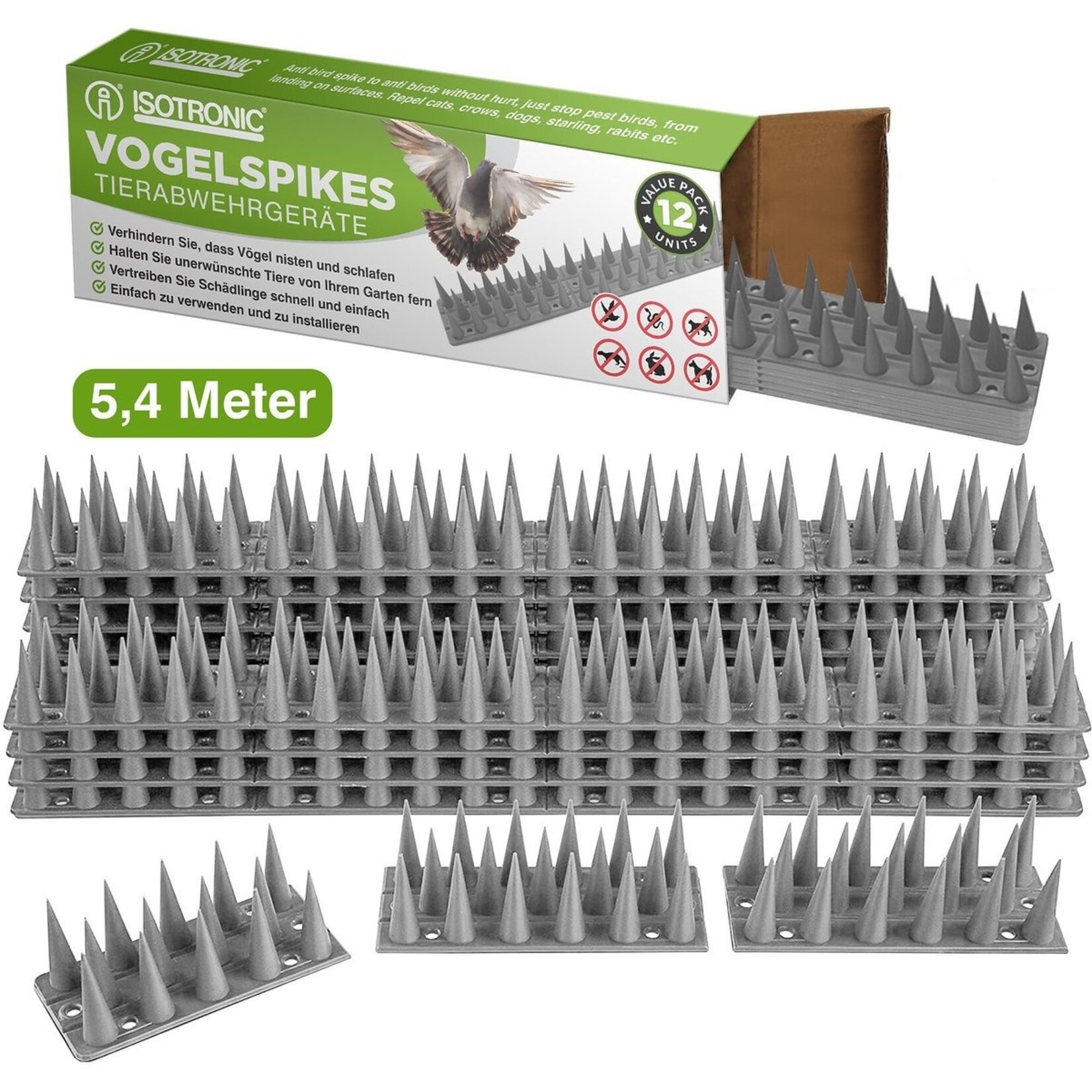 Isotronic Afweerpinnen tegen vogels, katten en marters