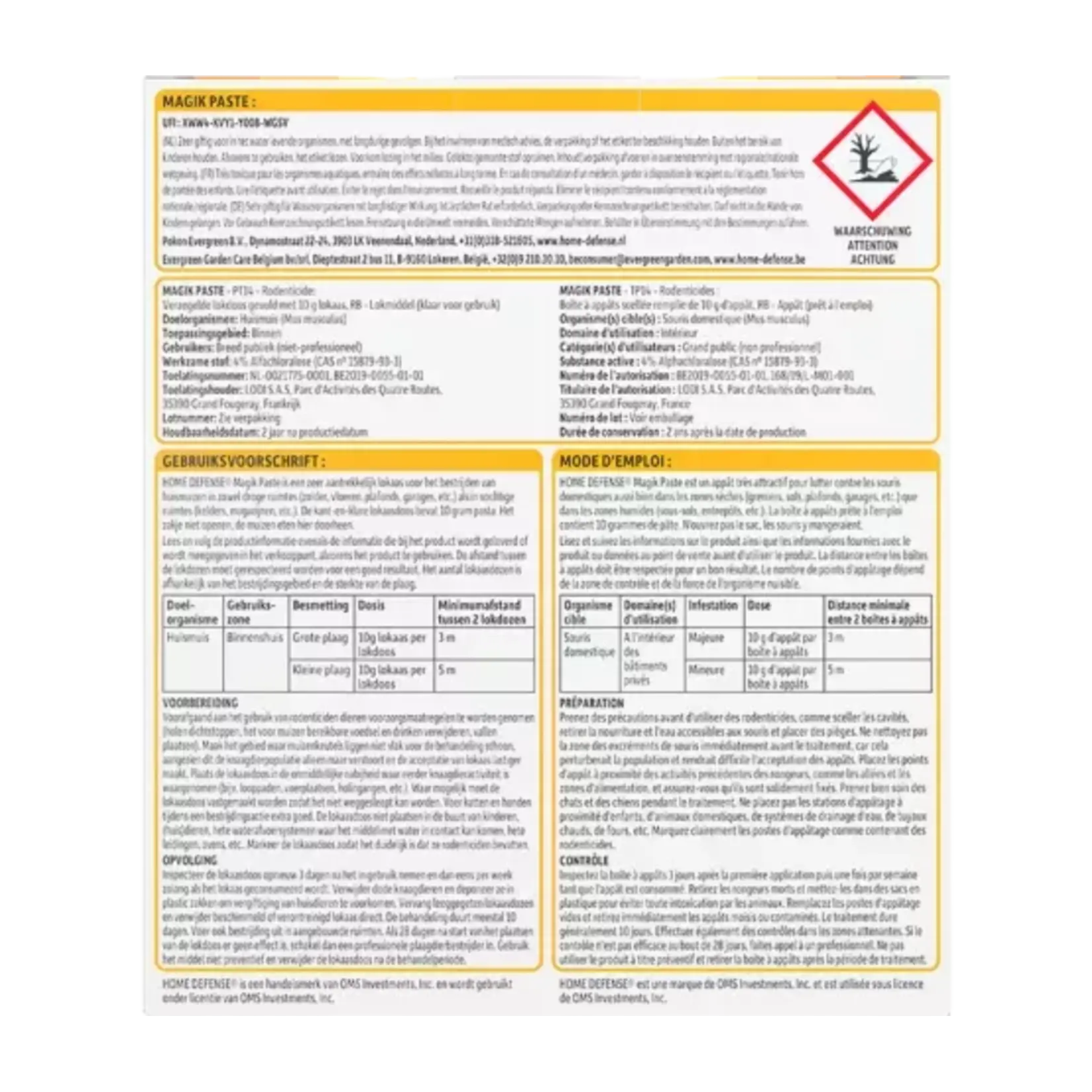 Home Defense muizenlokdoos pasta 'magik paste' 2 stuks