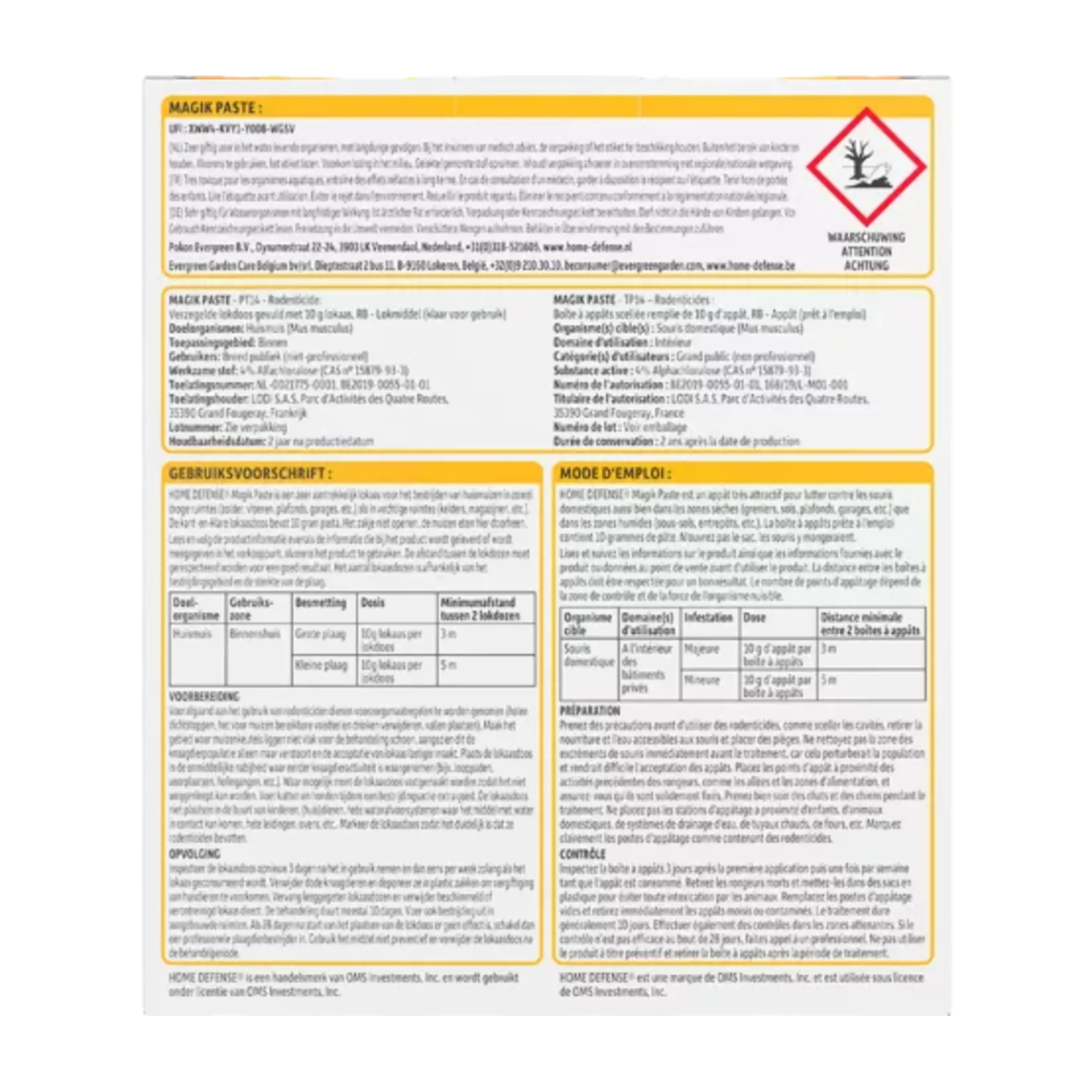 Home Defense muizenlokdoos pasta 'magik paste' 4 stuks