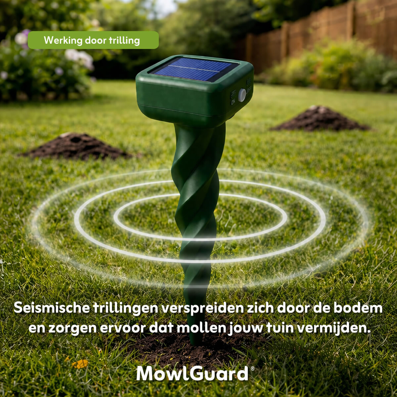 MowlGuard® mollenverjager Square op zonne-energie (2 stuks)