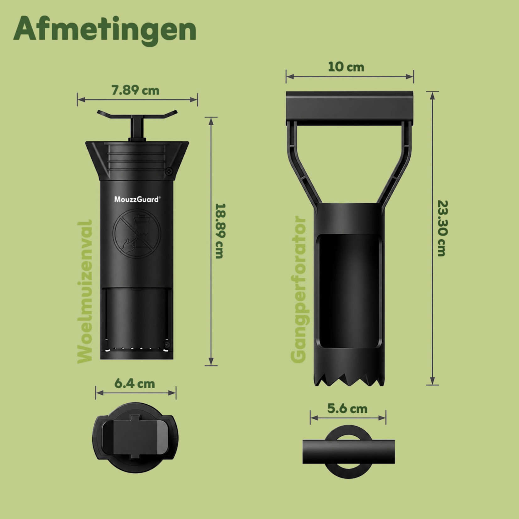 MouzzGuard® Woelmuizenval Set - 2 vallen + gangperforator