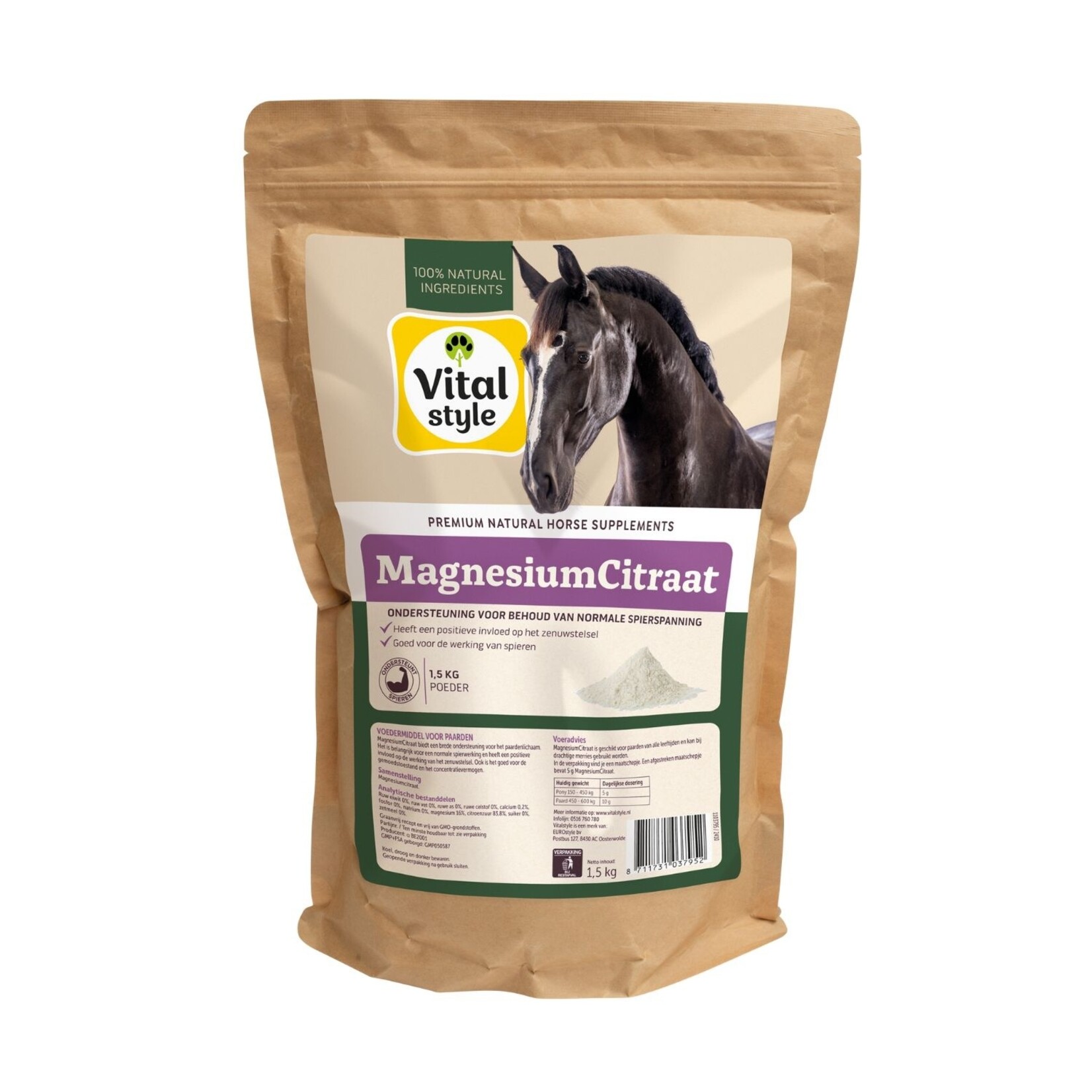 VITALstyle MagnesiumCitraat 1.5 kg poeder