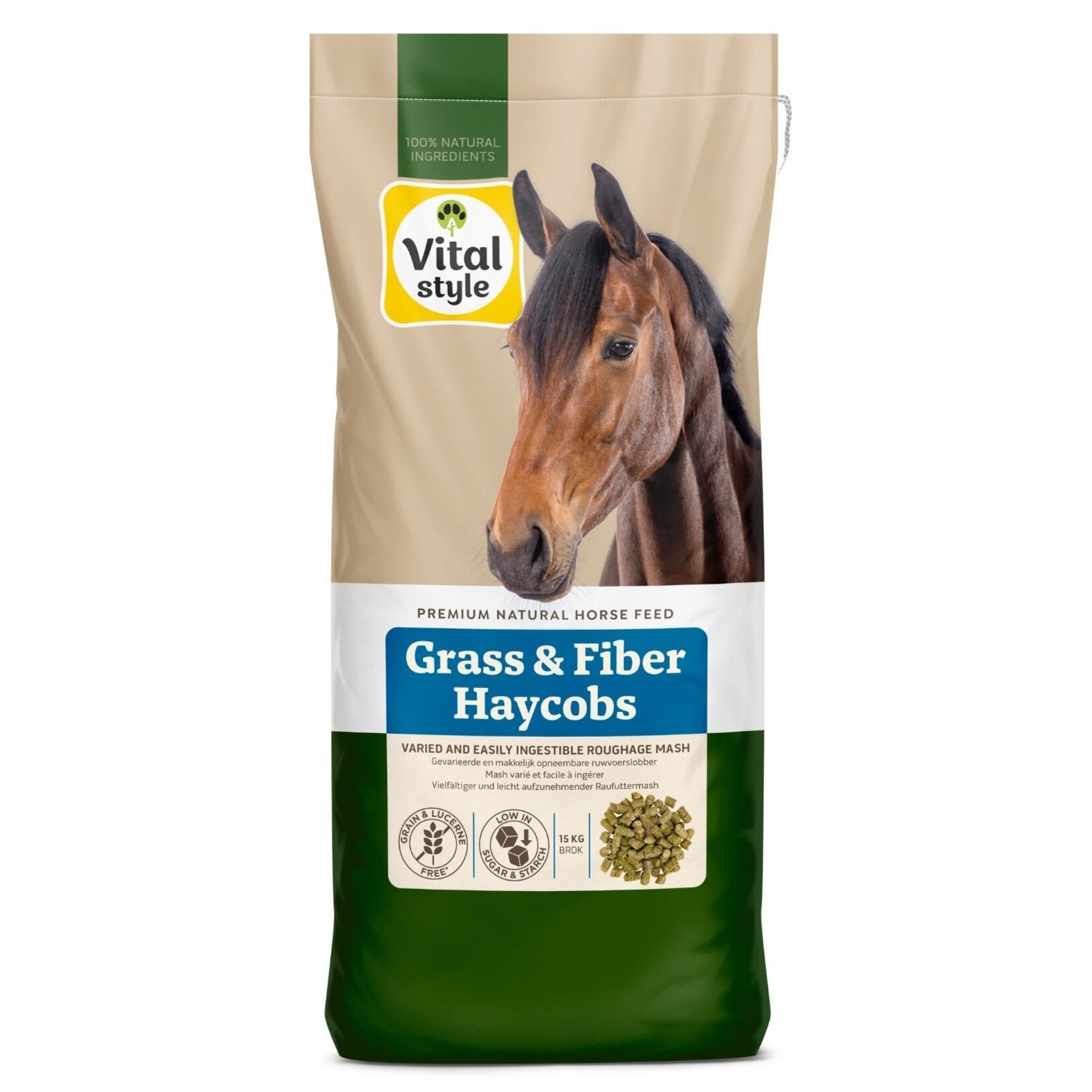VITALstyle Grass & Fiber Haycobs 15 kg - ruwvoerslobber