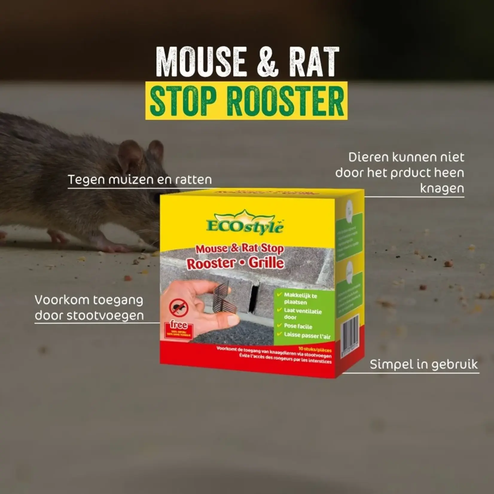 ECOstyle Mouse & Rat Stop Rooster 10 stuks