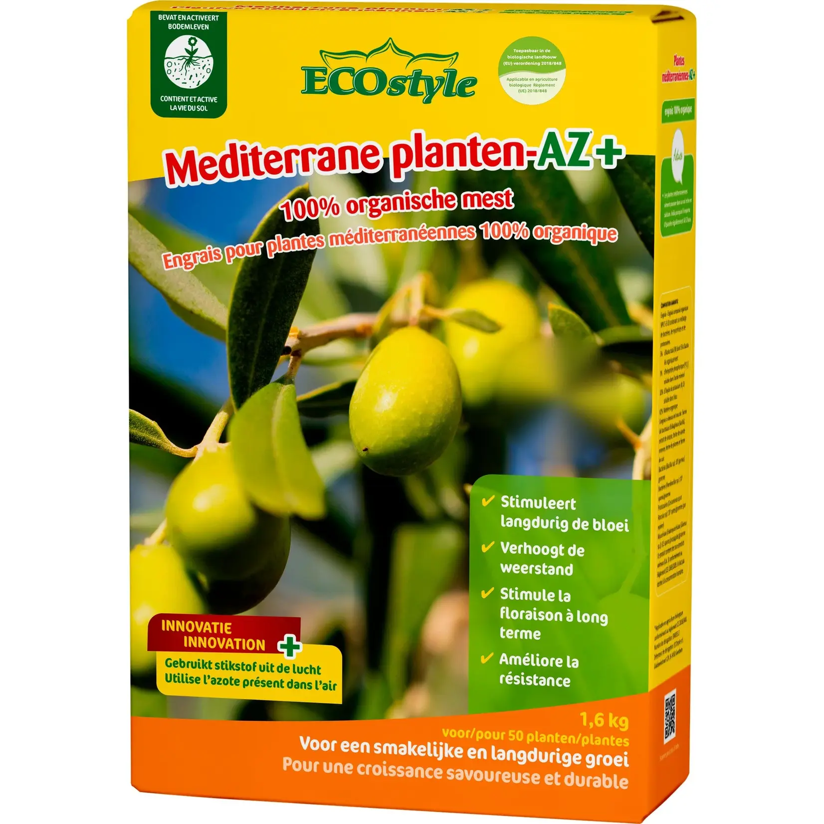 ECOstyle Mediterrane planten-AZ meststof 1,6 kg (voor ca. 50 planten)