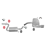 European Exhaust and Catalyst Uitlaatset, voorpijp, middendemper, einddemper Audi A3 1.4